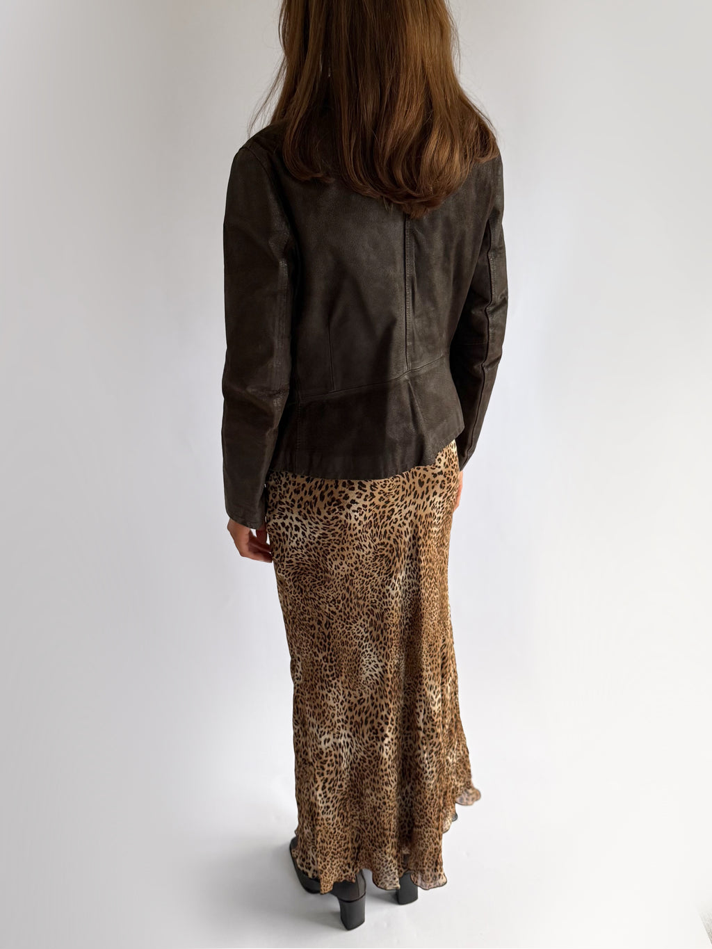 Genuine Leather Zip Jacket - Size XL