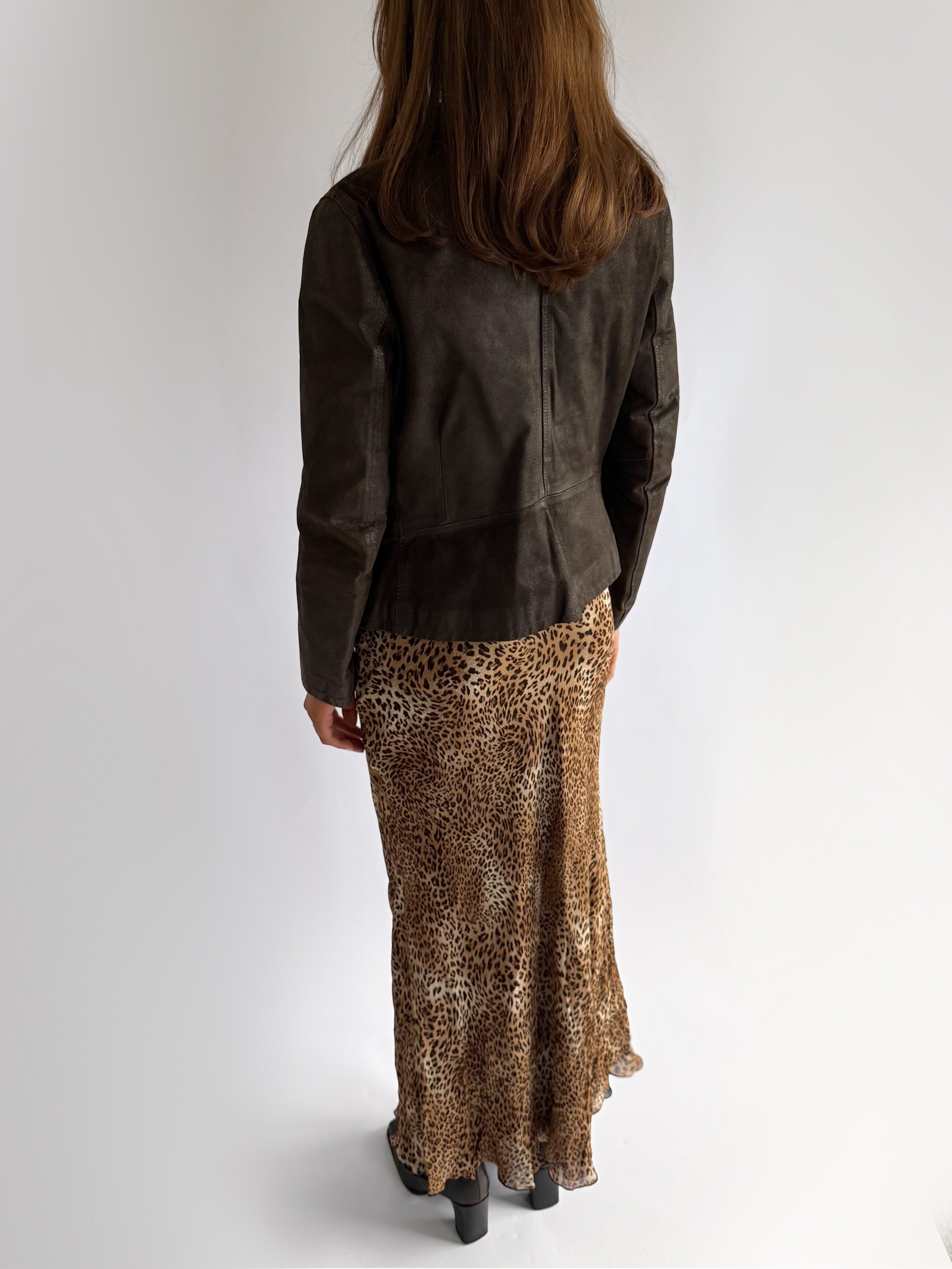 Genuine Leather Zip Jacket - Size XL