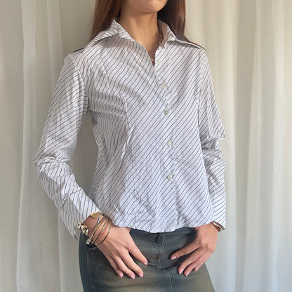 90s Pinstripe Shirt - Size S