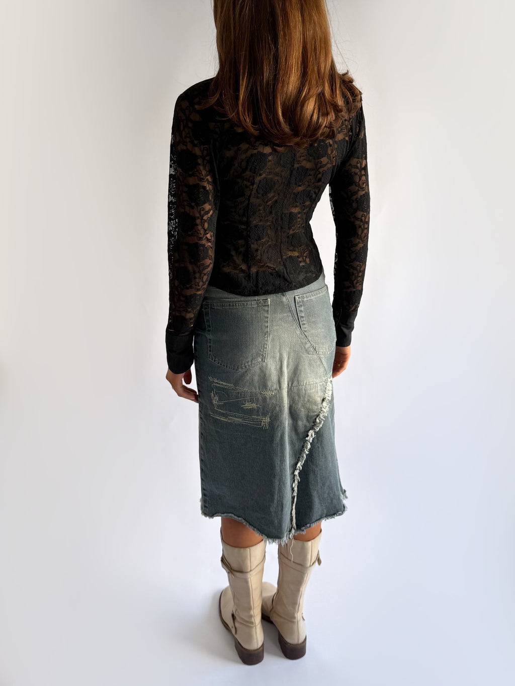 Lace Zip Shirt - Size S