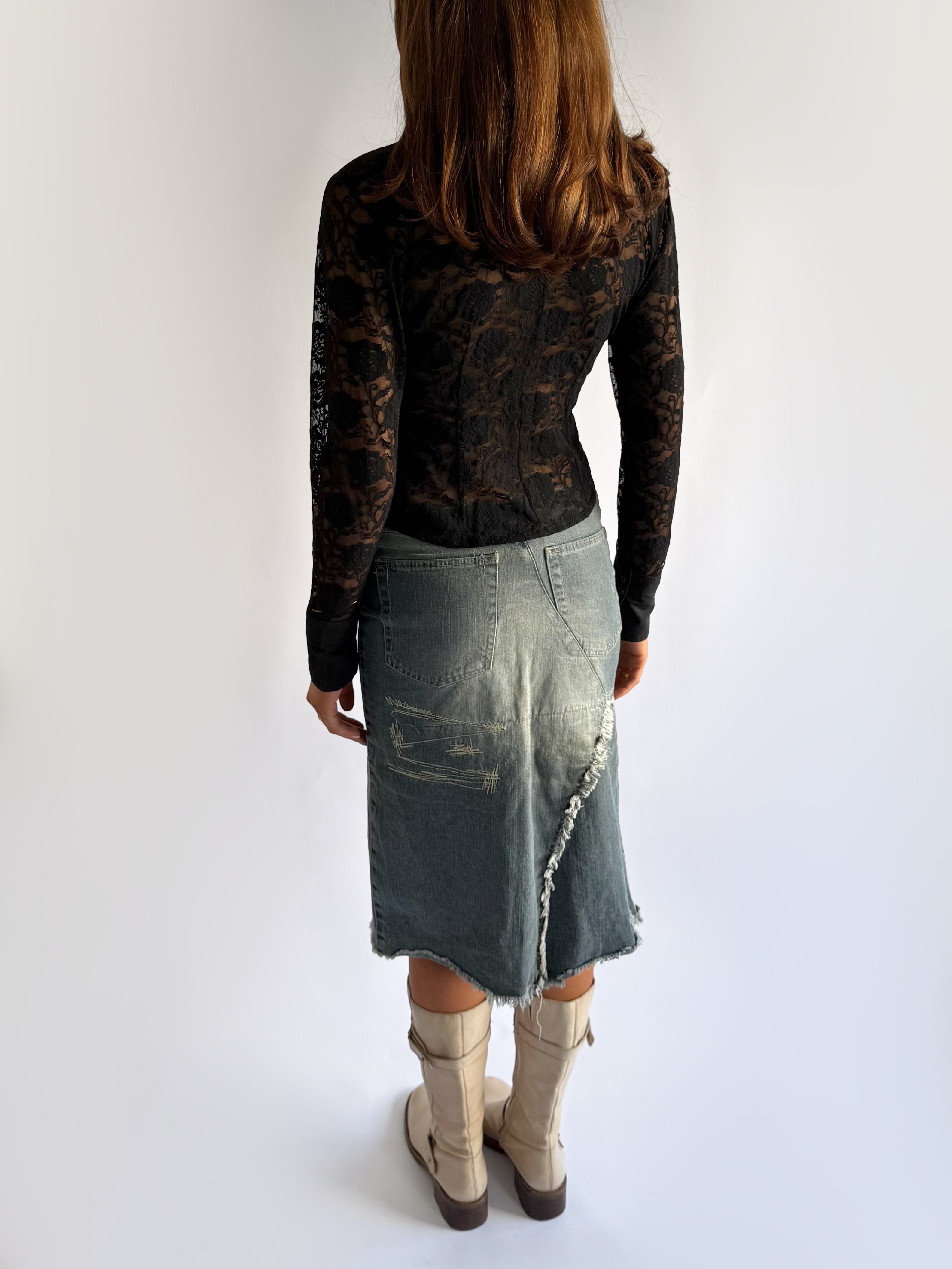 Lace Zip Shirt - Size S