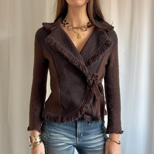 90s Mohair Tie Wrap Cardigan - Size S