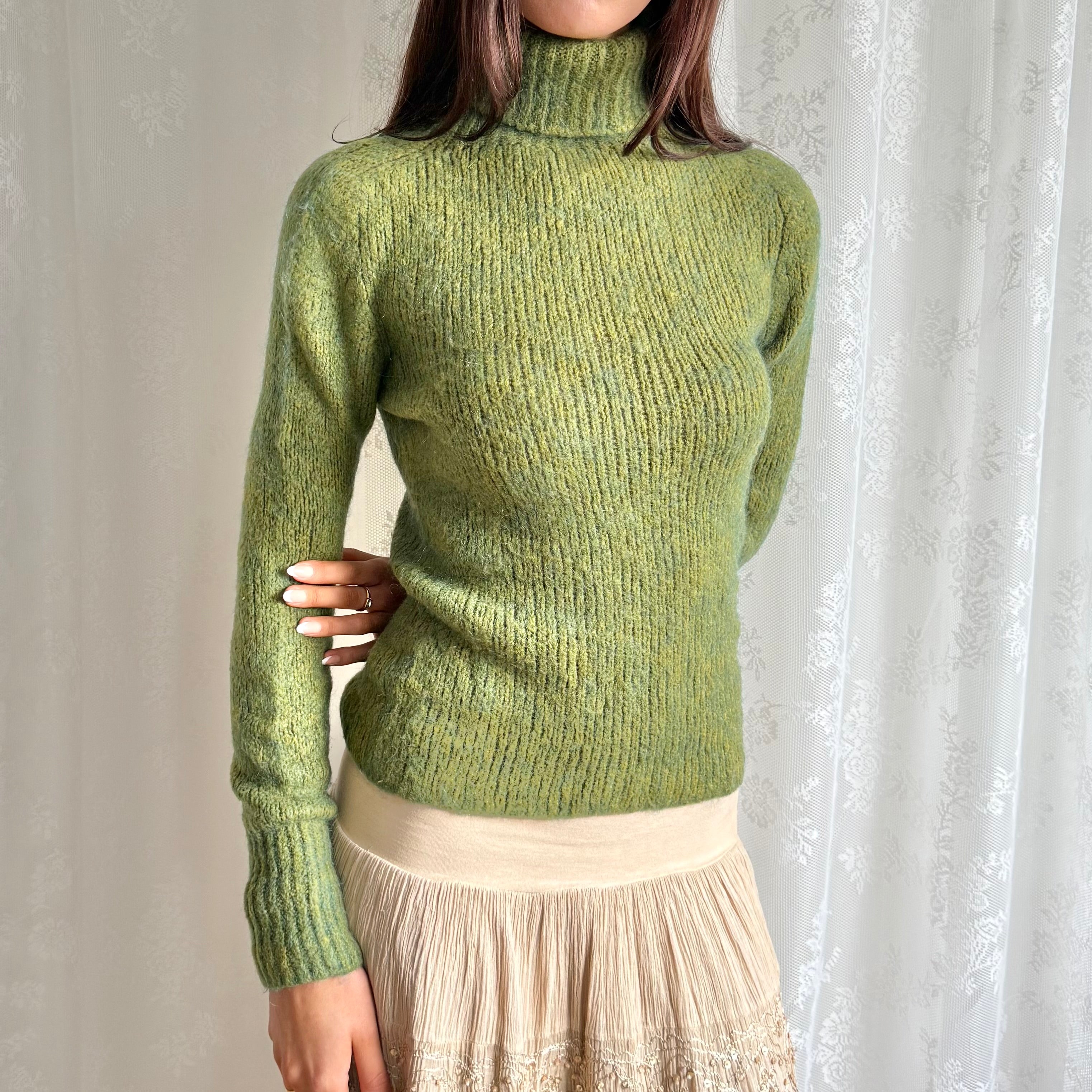 Mohair Knit Roll Neck Jumper - Size S