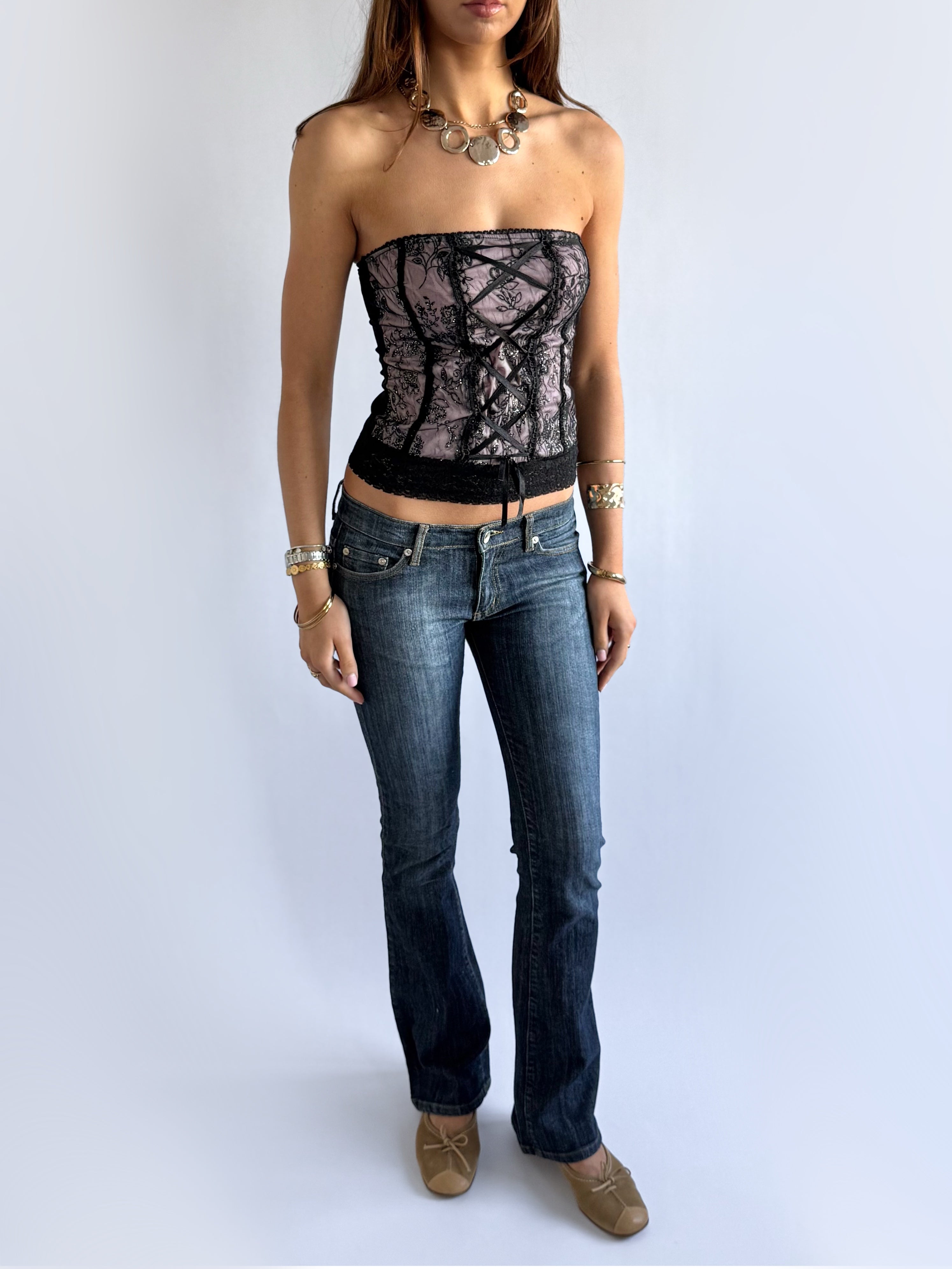Strapless Lace Top - Size S