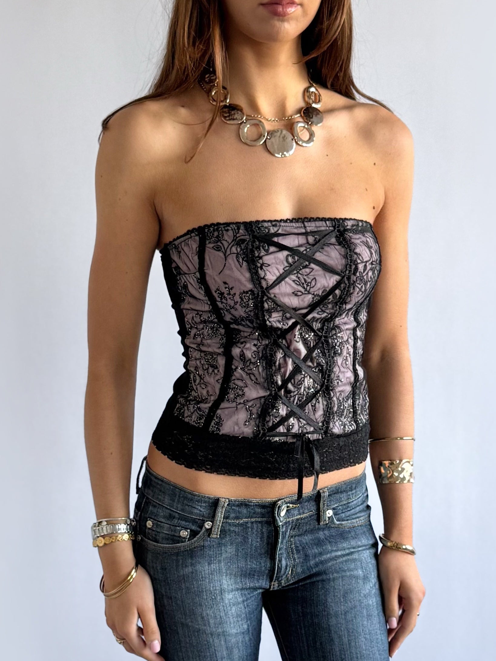 Strapless Lace Top - Size S