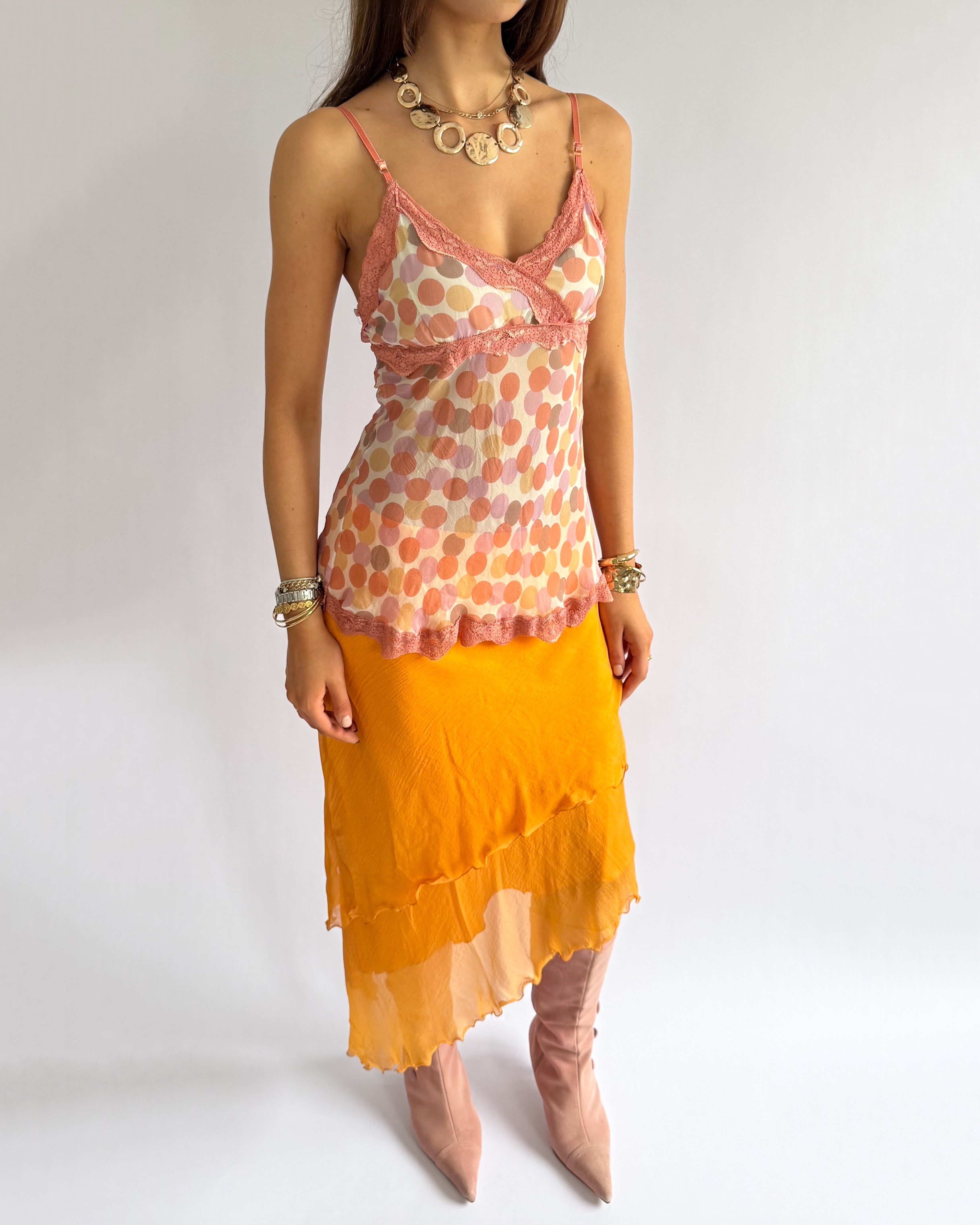 100% Silk Asymmetric Skirt - Size L