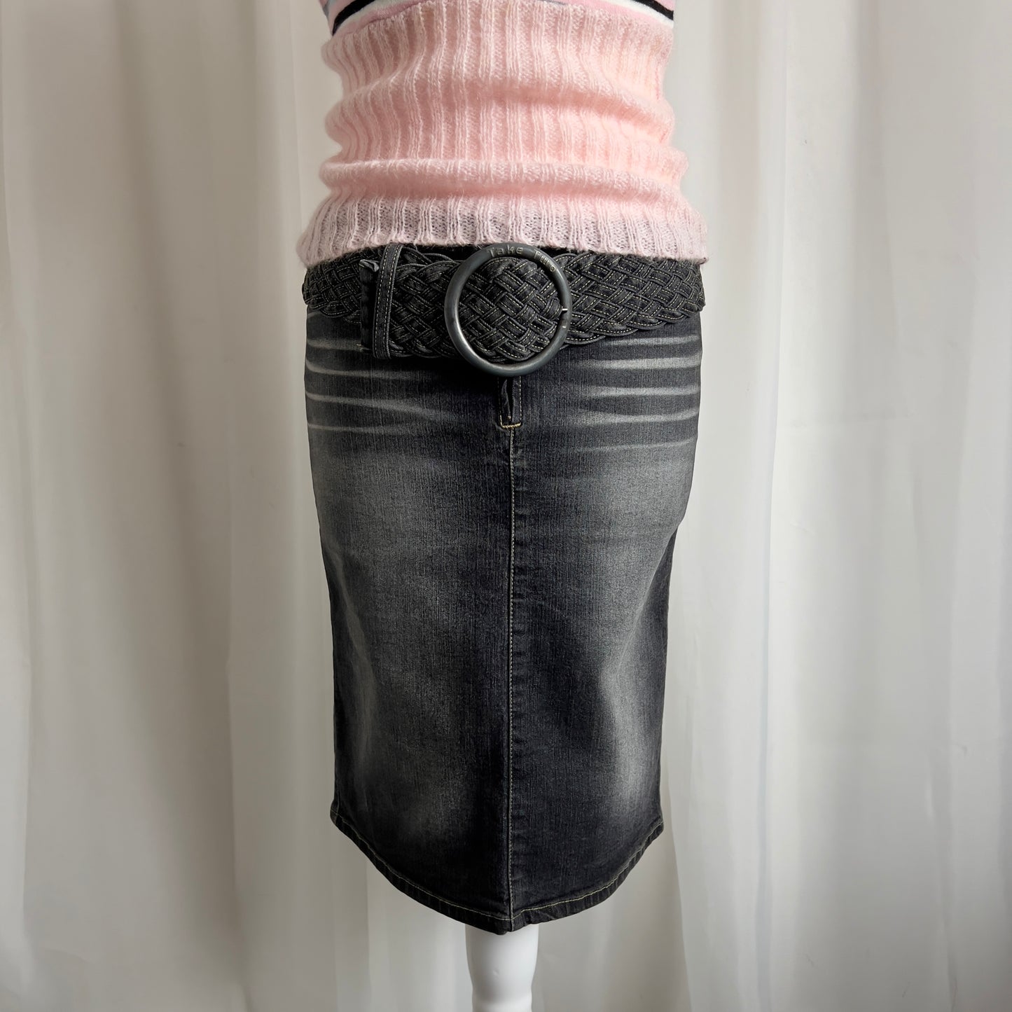 00s Denim Buckle Midi Skirt - Size S