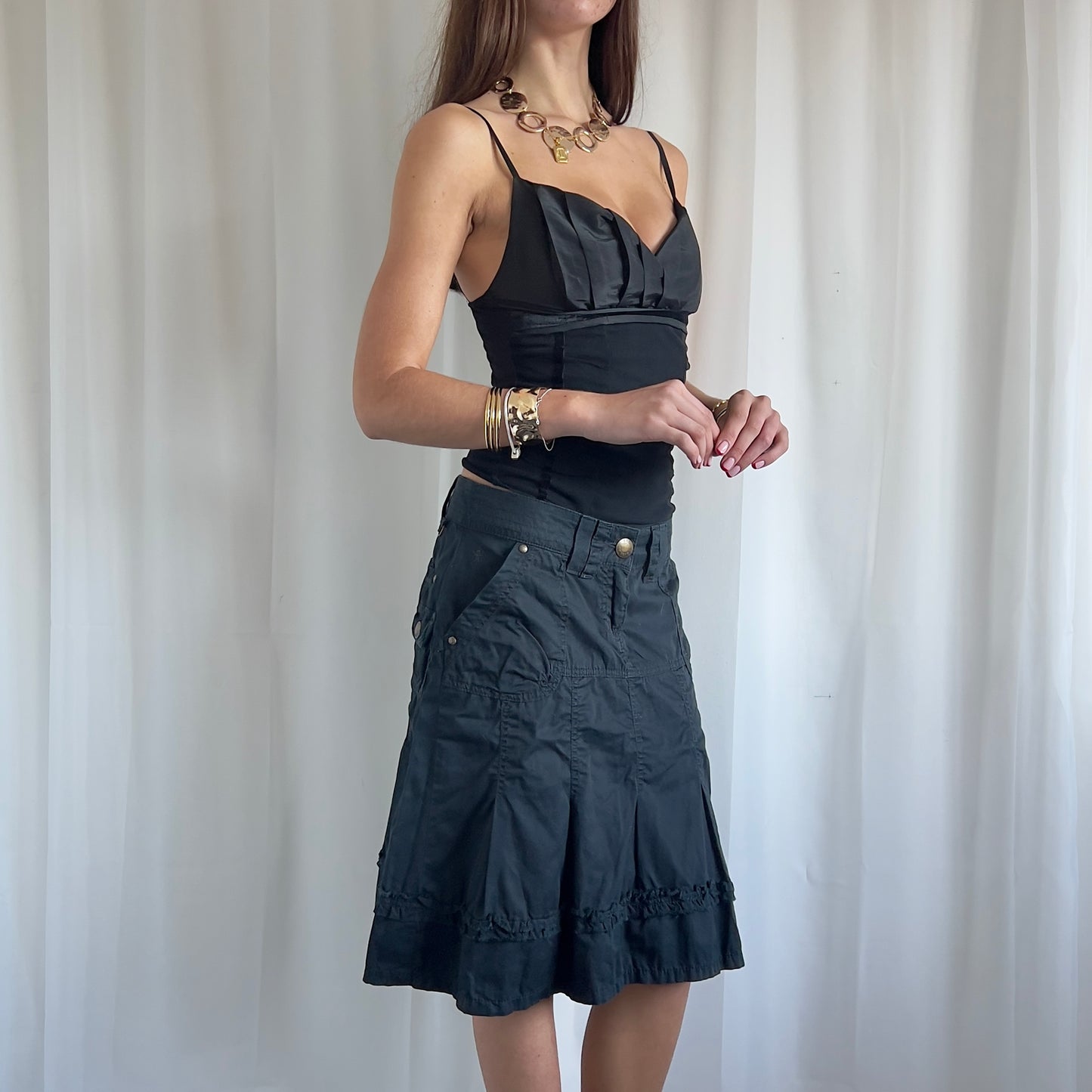 90s Cargo Midi Skirt - Size M