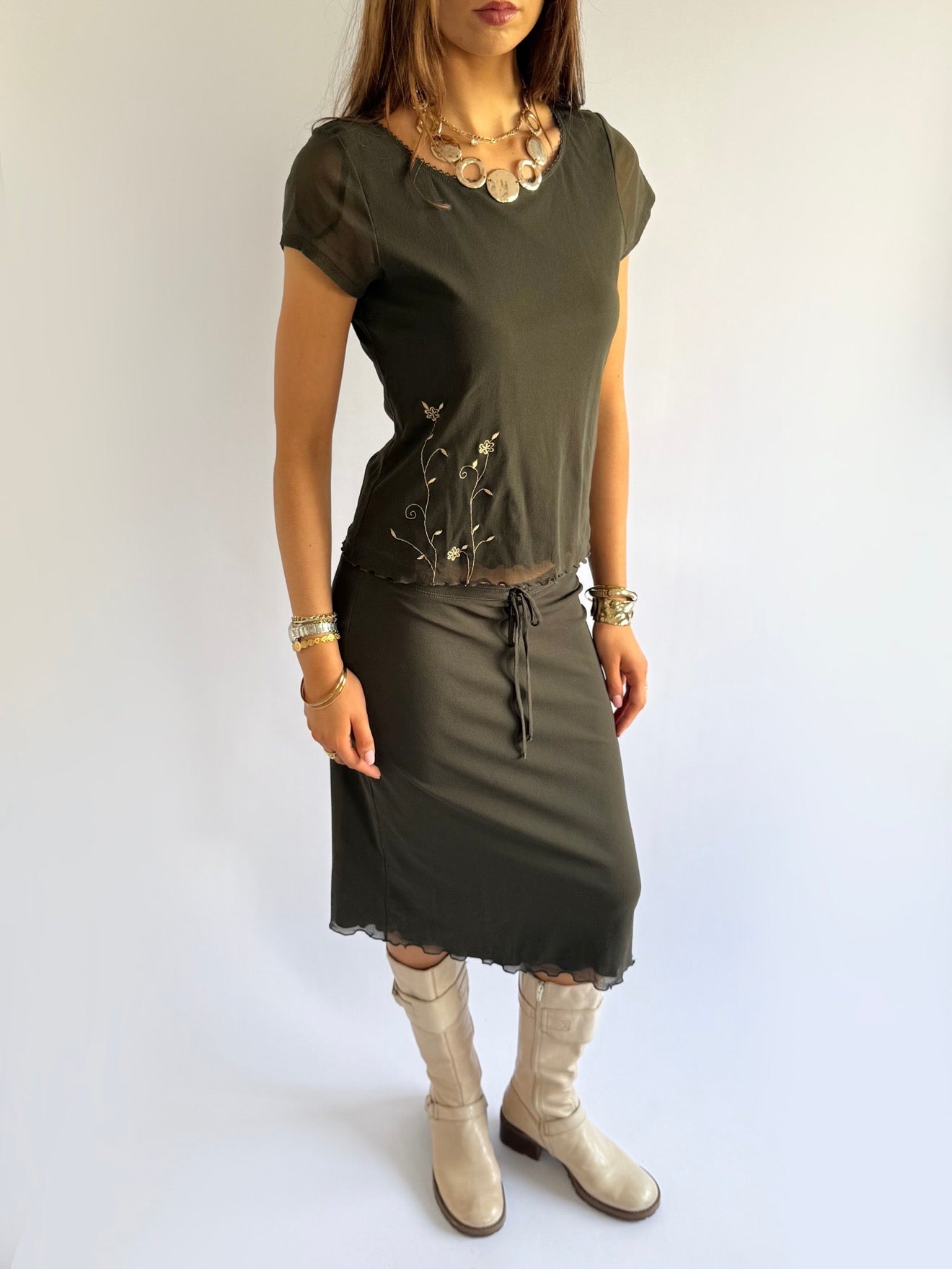 Mesh Top & Skirt Matching Set - Size S