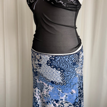 90s Floral Midi Skirt - Size M