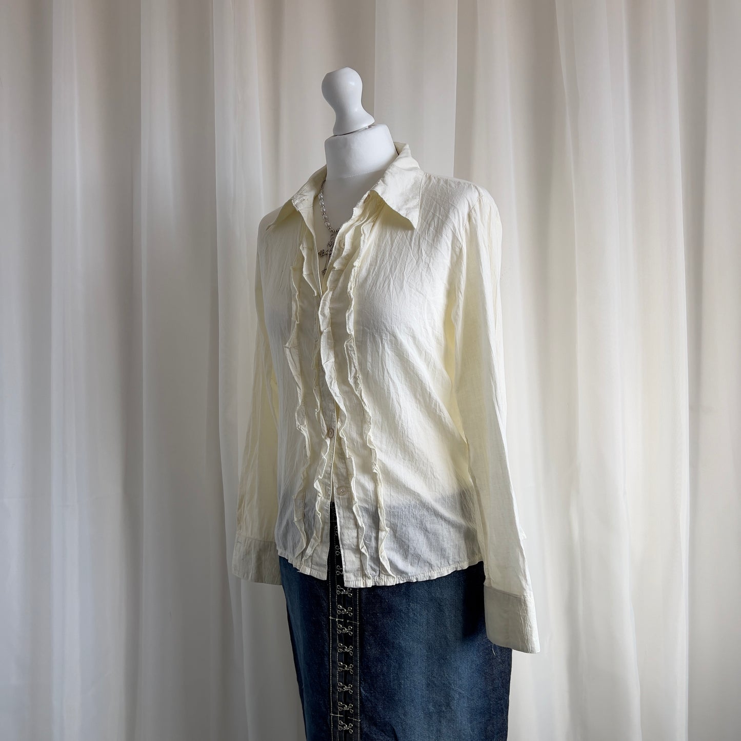 90s Ruffle Shirt - Size S