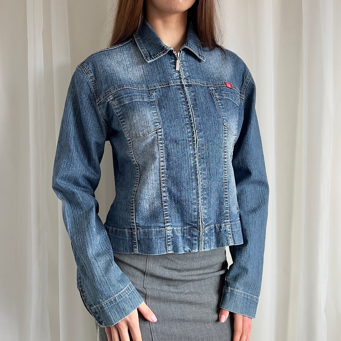 00s Denim Zip Up Jacket - Size XL