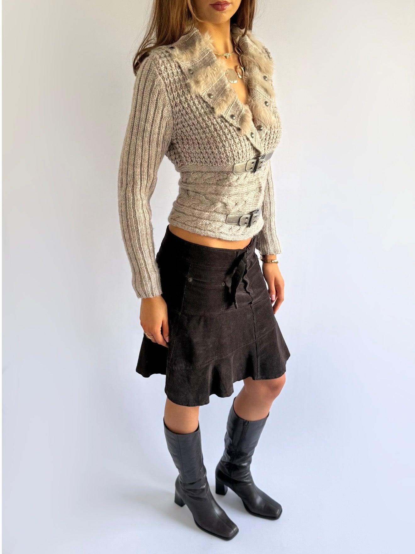 Wool Buckle Cardigan - Size M