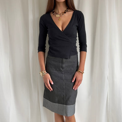 90s Denim Midi Skirt - Size XS