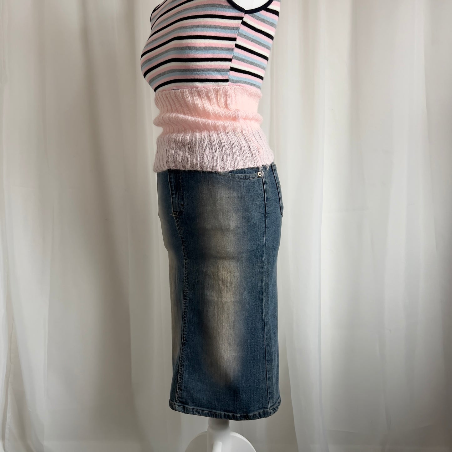 90s Denim Midi Skirt - Size S