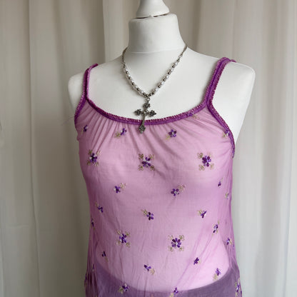 90s Mesh Floral Cami - Size L