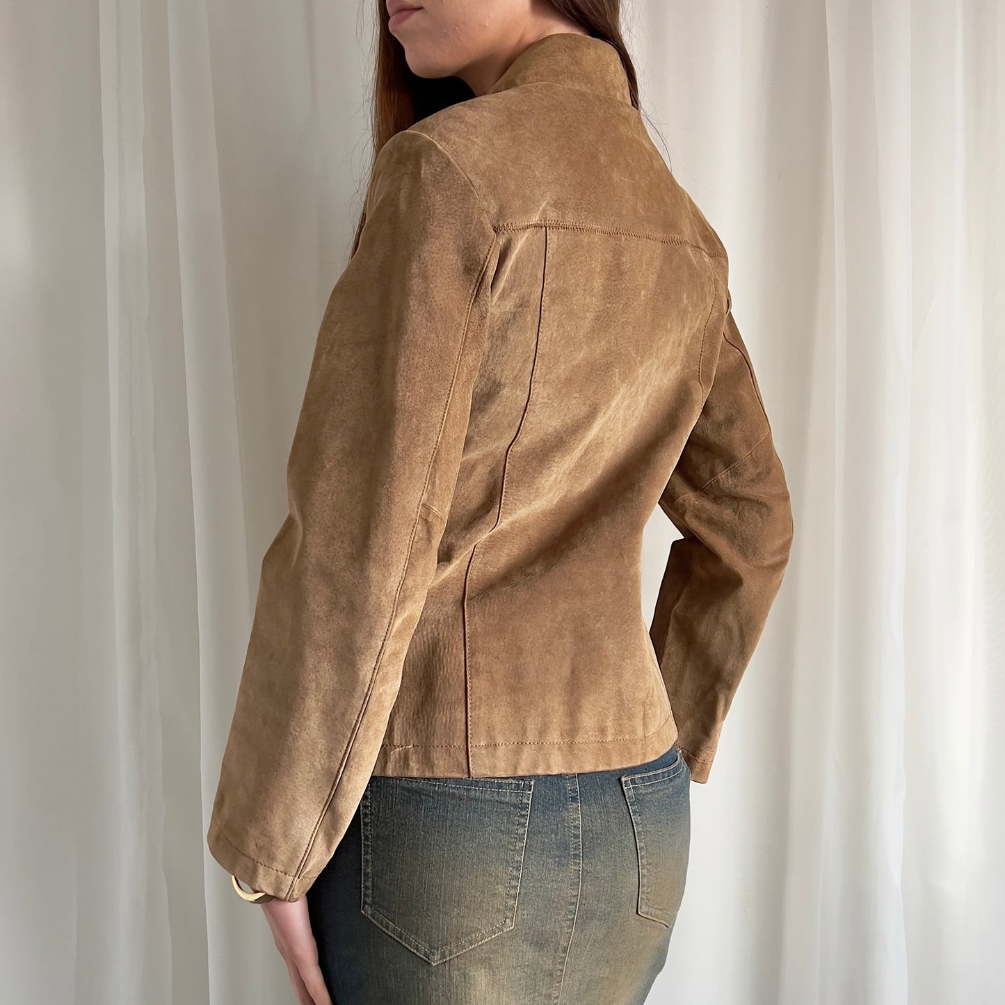 90s Genuine Suede Zip Up Jacket - Size M