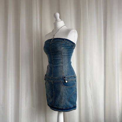 90s Denim Mini Dress - Size XS