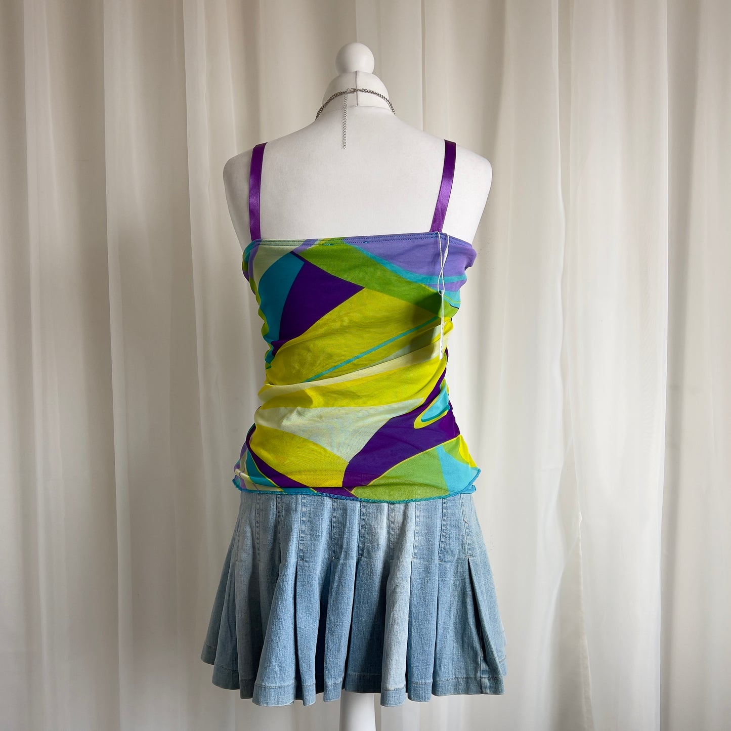 90s Ruched Mesh Cami - Size M