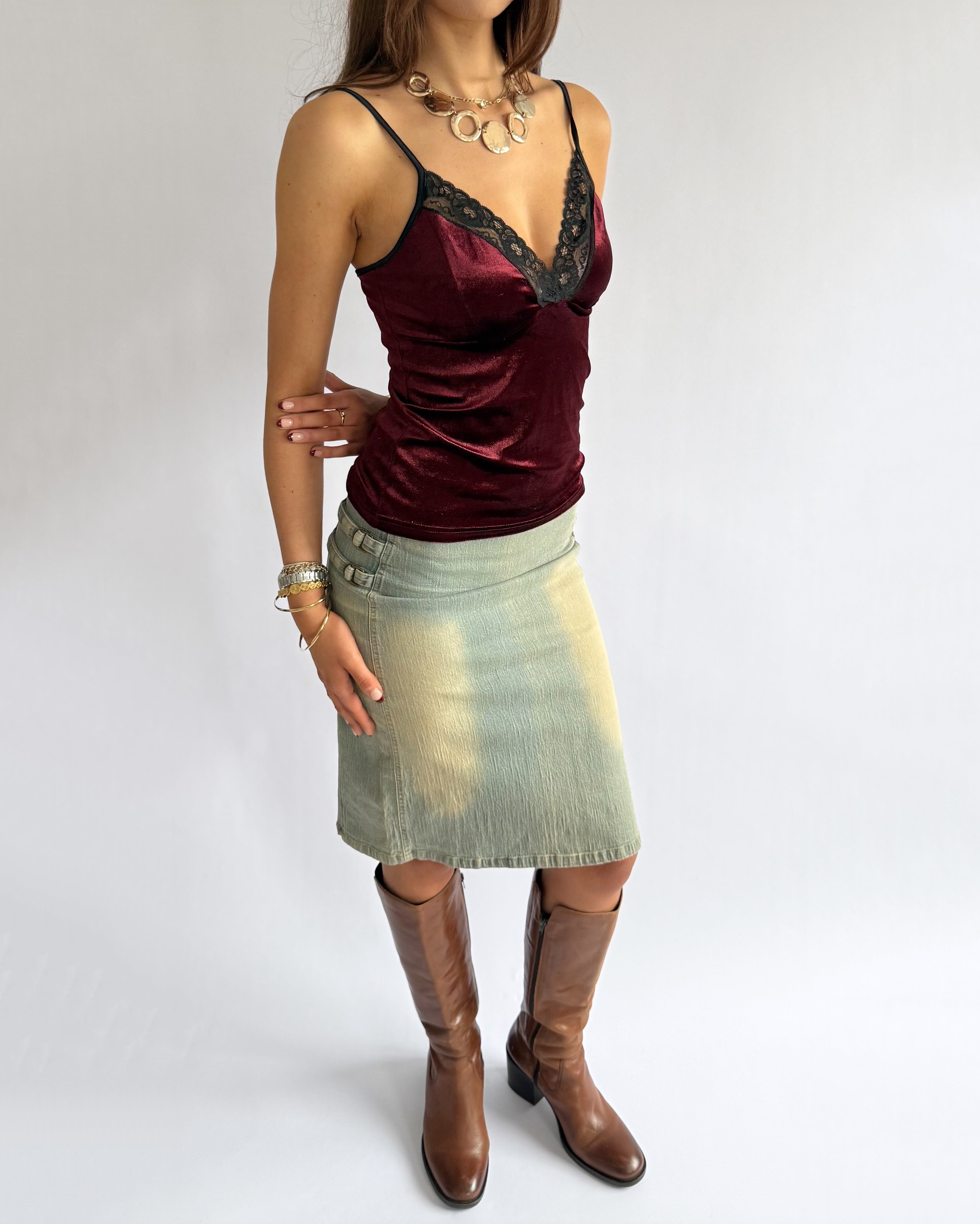 Velvet Lace Cami - Size XS