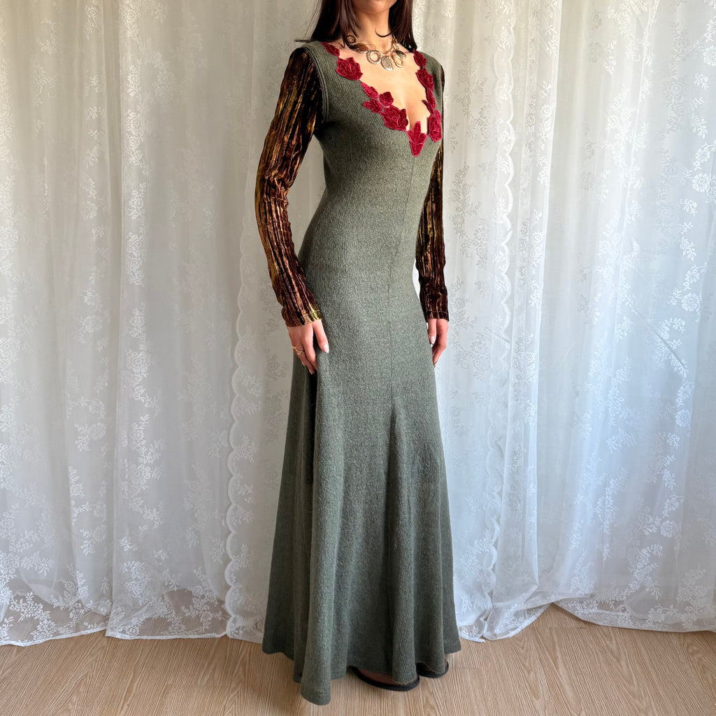 Wool Knit Maxi Dress - Size L