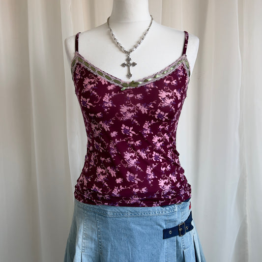 90s Yamamay Floral Lace Cami - Size M