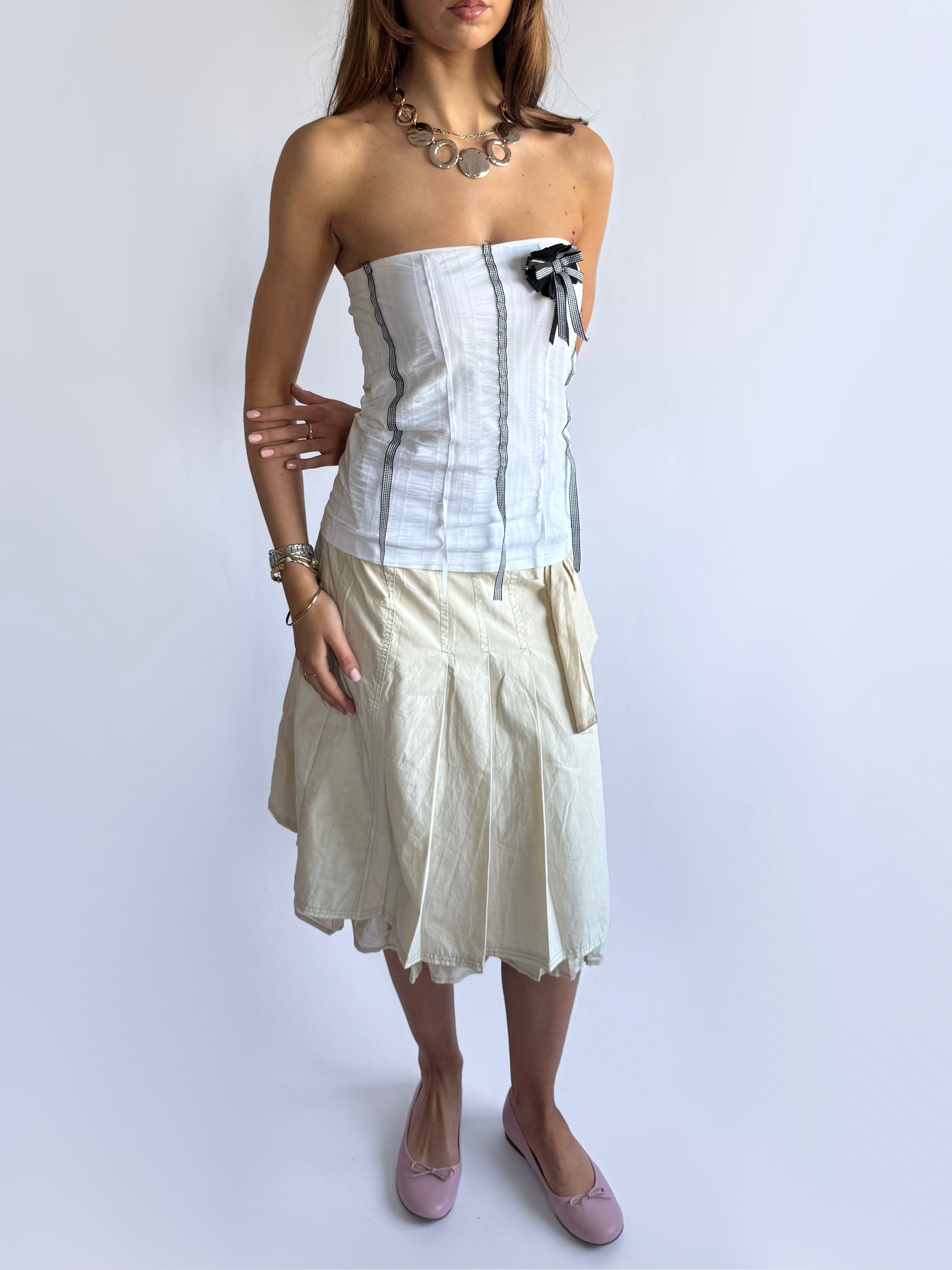 Strapless Gingham Top - Size L