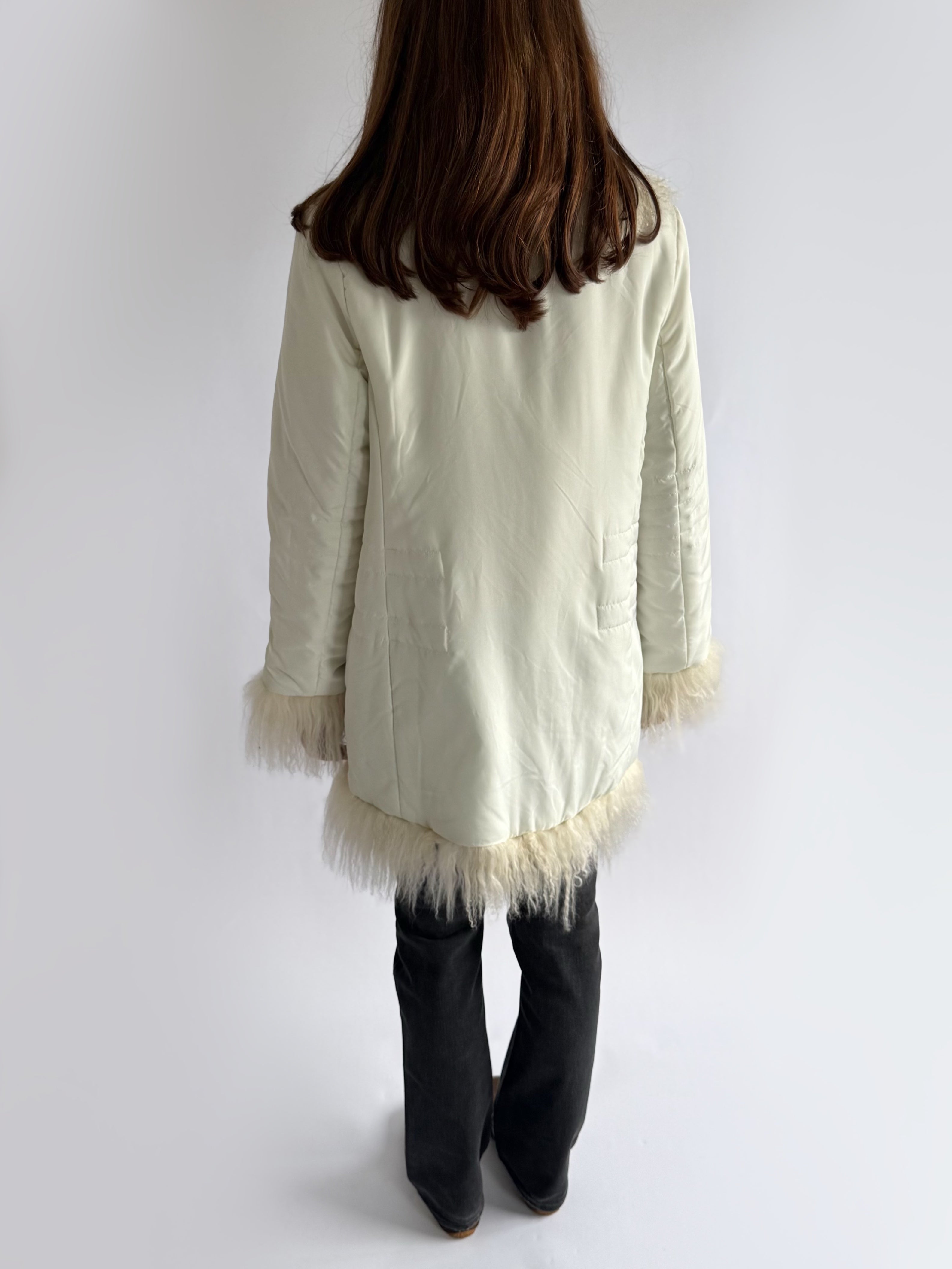 Mongolian Fur Puffer Afghan Coat - Size L