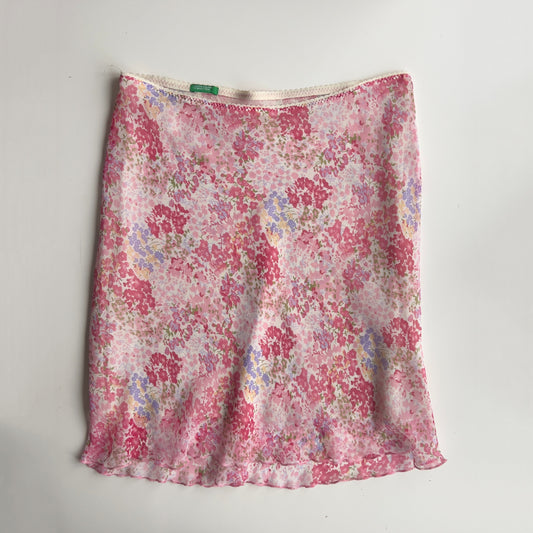 90s Floral Midi Skirt - Size M