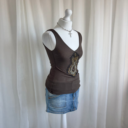 90s Mesh Beaded Cami - Size S