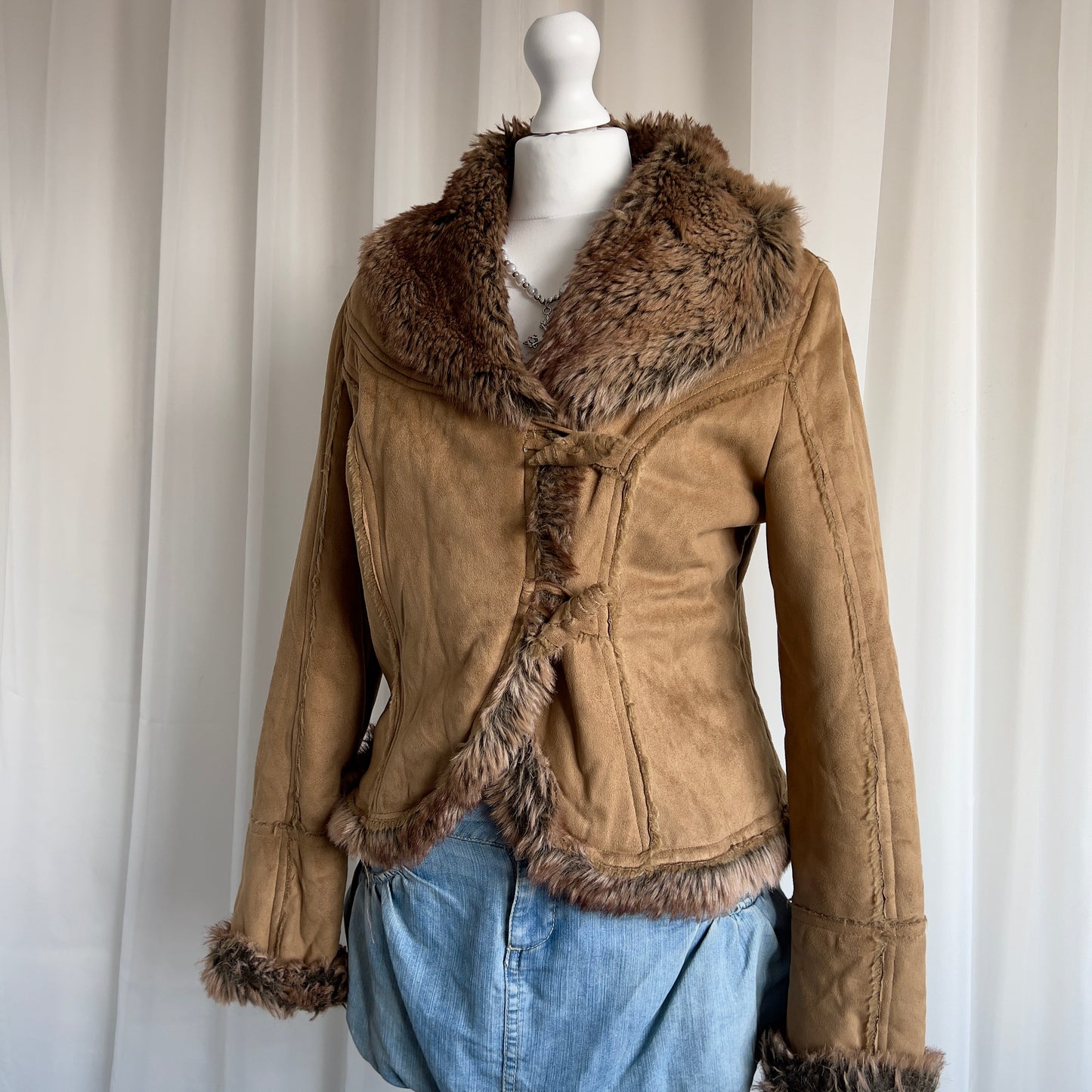 00s Faux Fur Afghan Jacket - Size XL