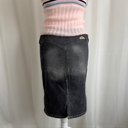 00s Denim Buckle Midi Skirt - Size S