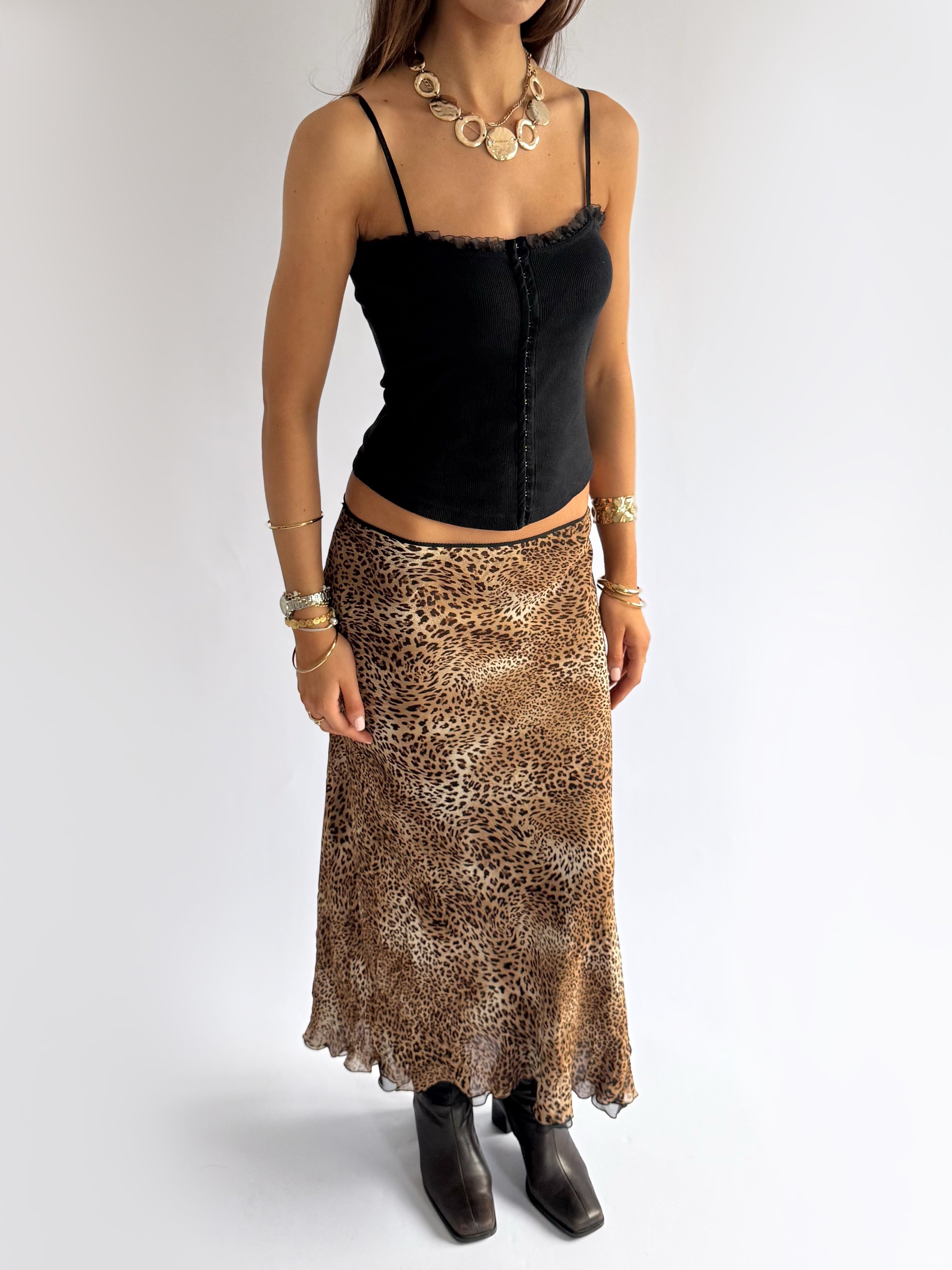 Leopard Maxi Skirt - Size L