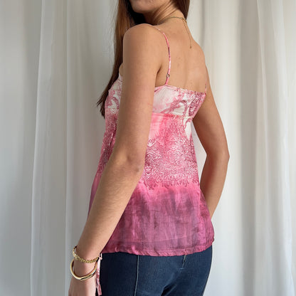 90s Silk Paisley Cami Top - Size XS