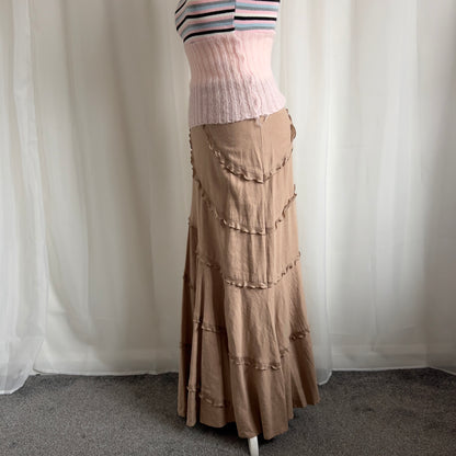 90s Ruffle Maxi Skirt - Size S