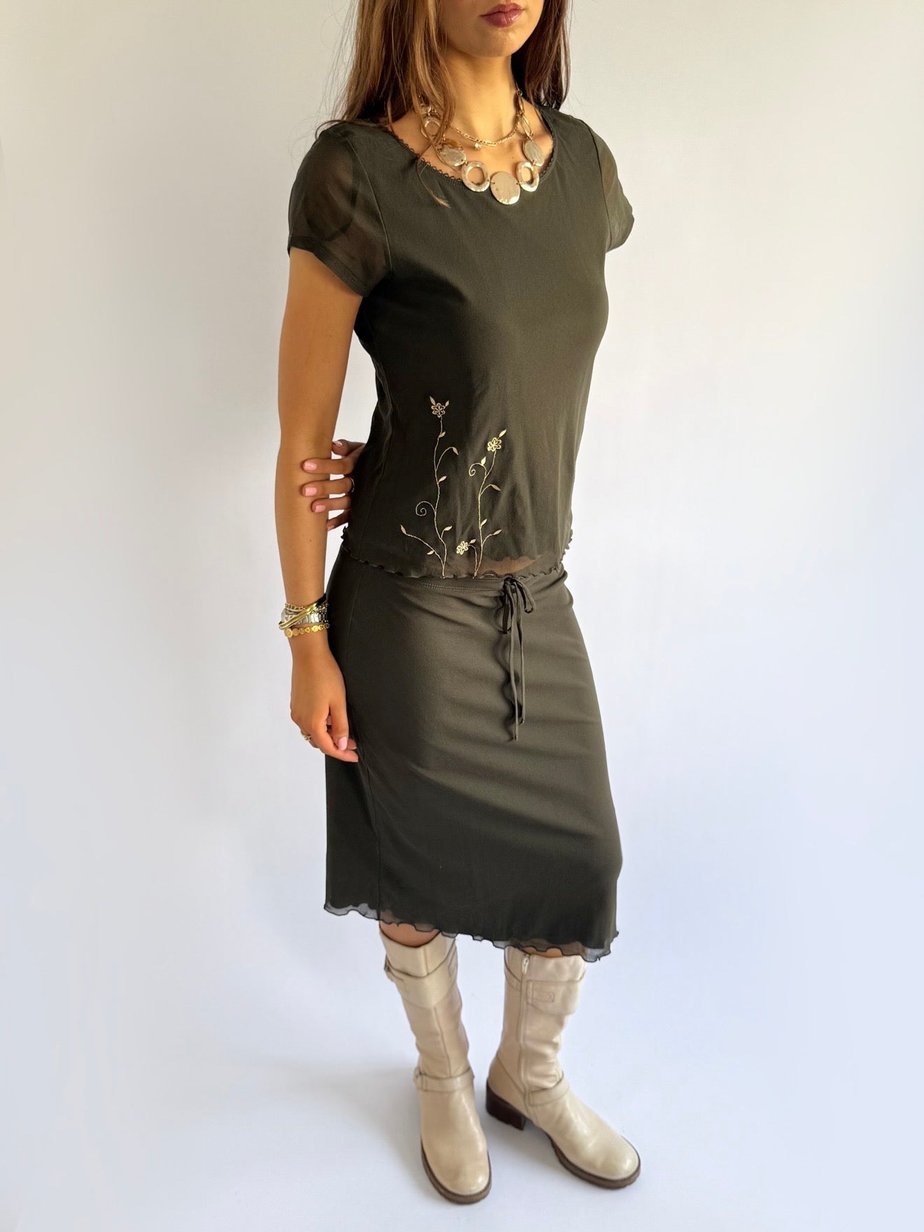 Mesh Top & Skirt Matching Set - Size S