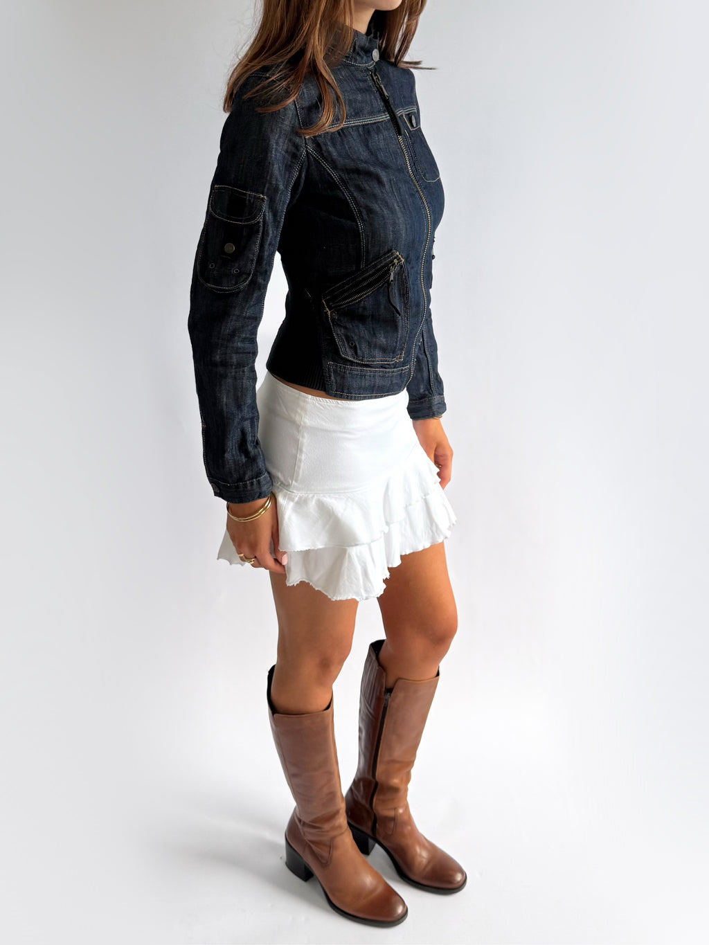 Denim Zip Jacket - Size S