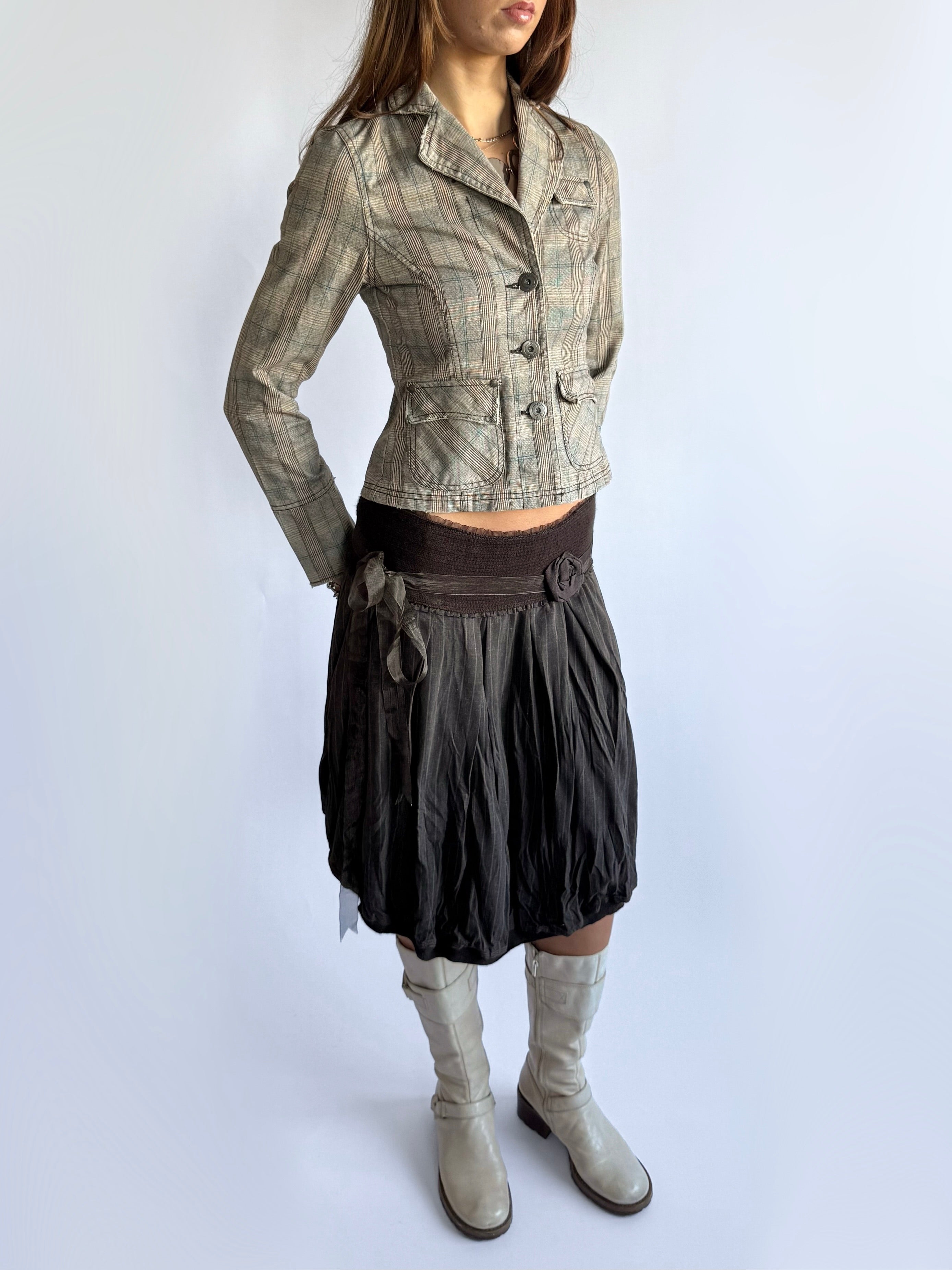 Pinstripe Midi Skirt - Size M