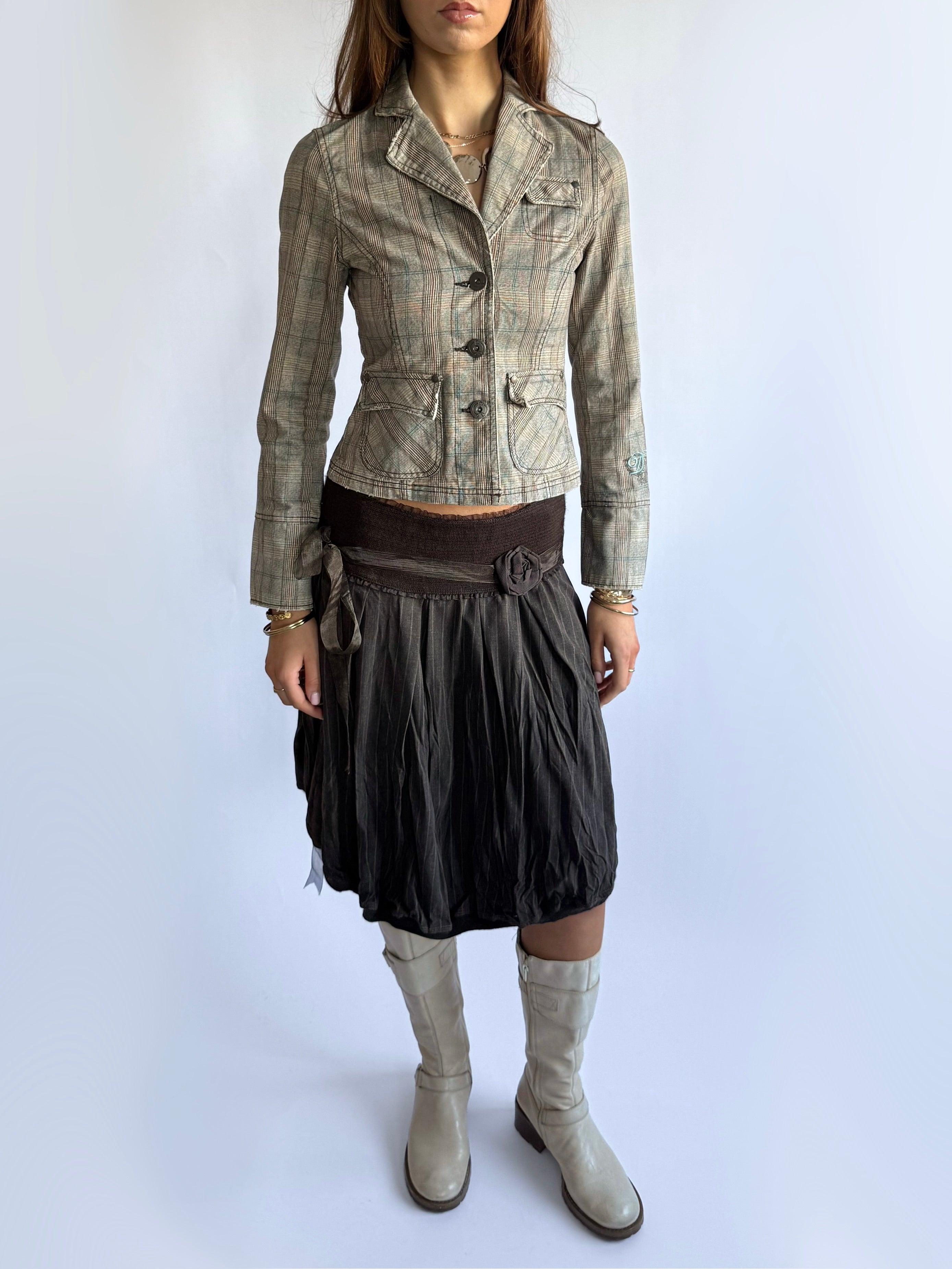 Pinstripe Midi Skirt - Size M