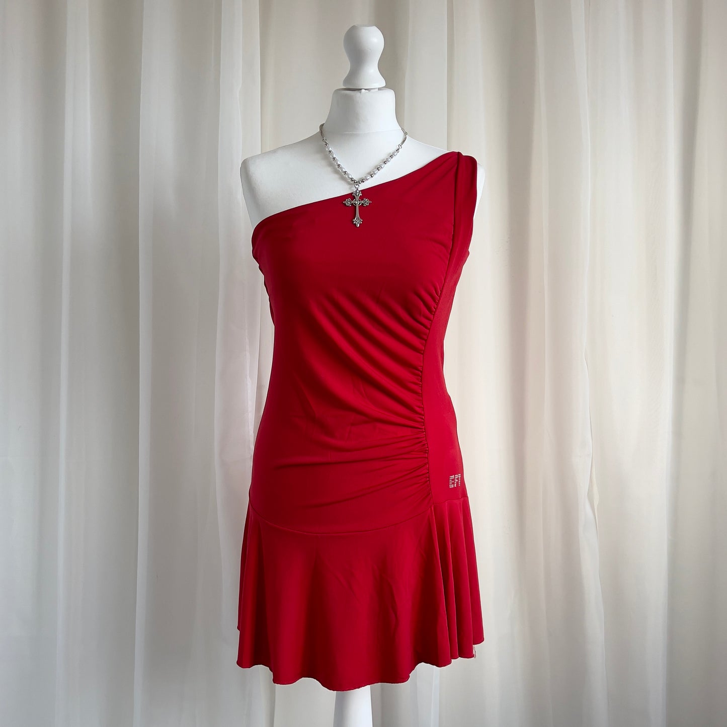 00s One Shoulder Rara Mini Dress - Size M