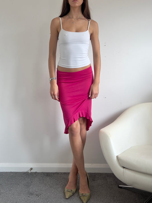 00s Ruffle Asymmetric Midi Skirt - Size M