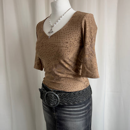 00s Snake Print Crop Top - Size XS