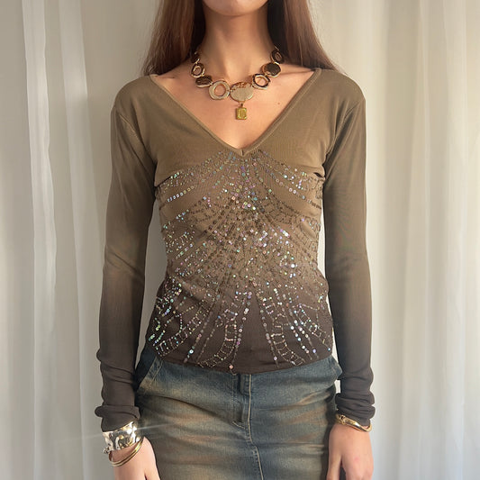 00s Sequin Long Sleeve - Size M