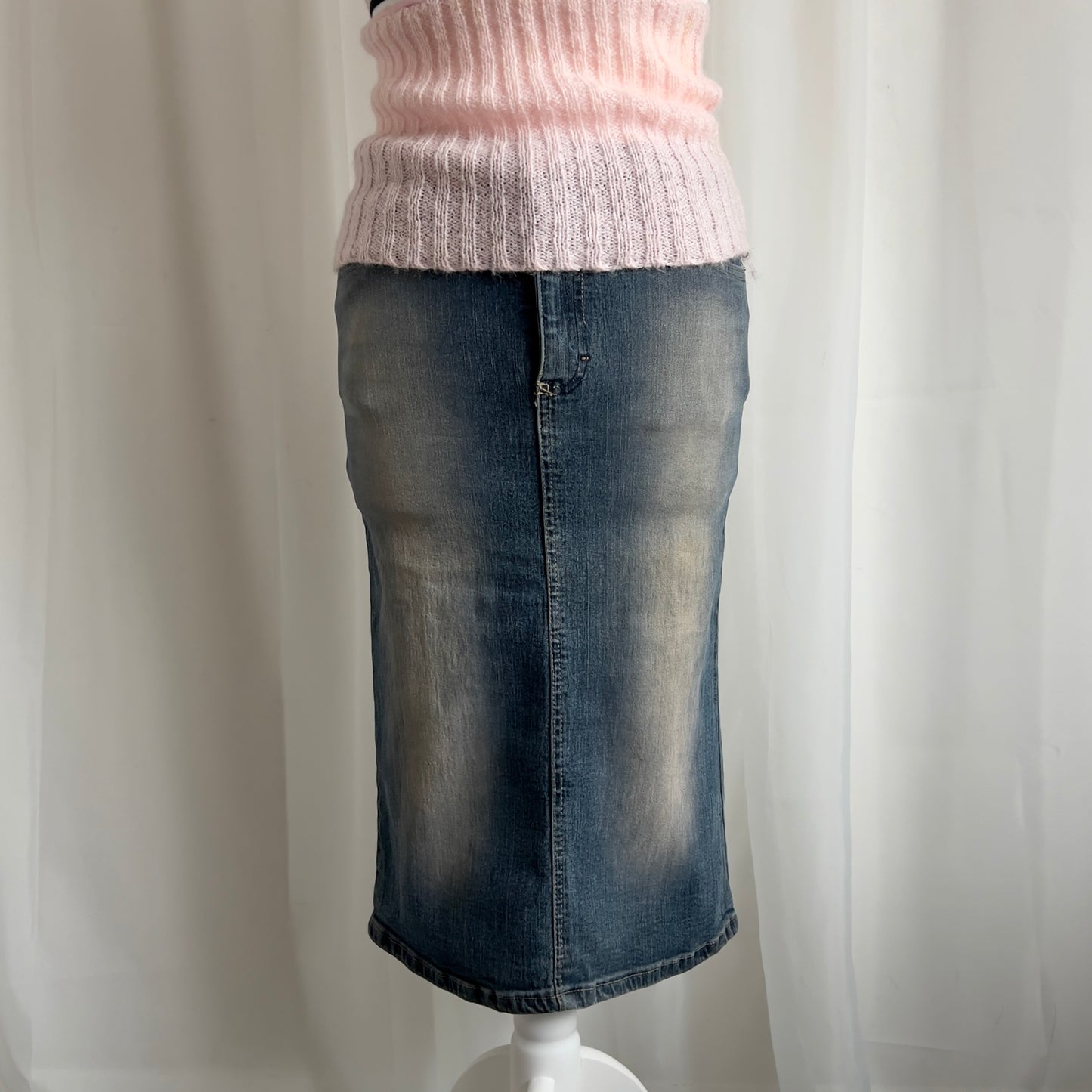 90s Denim Midi Skirt - Size S