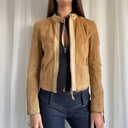 00s Genuine Suede Zip Up Jacket - Size S