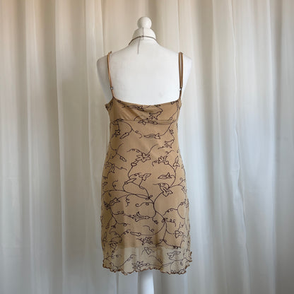 00s Floral Mesh Mini Dress - Size M