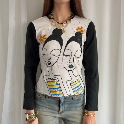 90s Graphic Long Sleeve - Size L