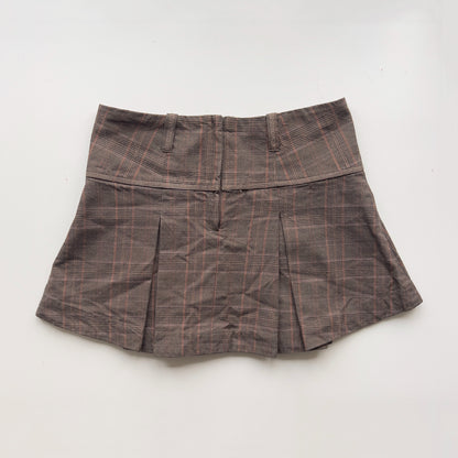 00s Plaid Pleated Mini Skirt - Size M