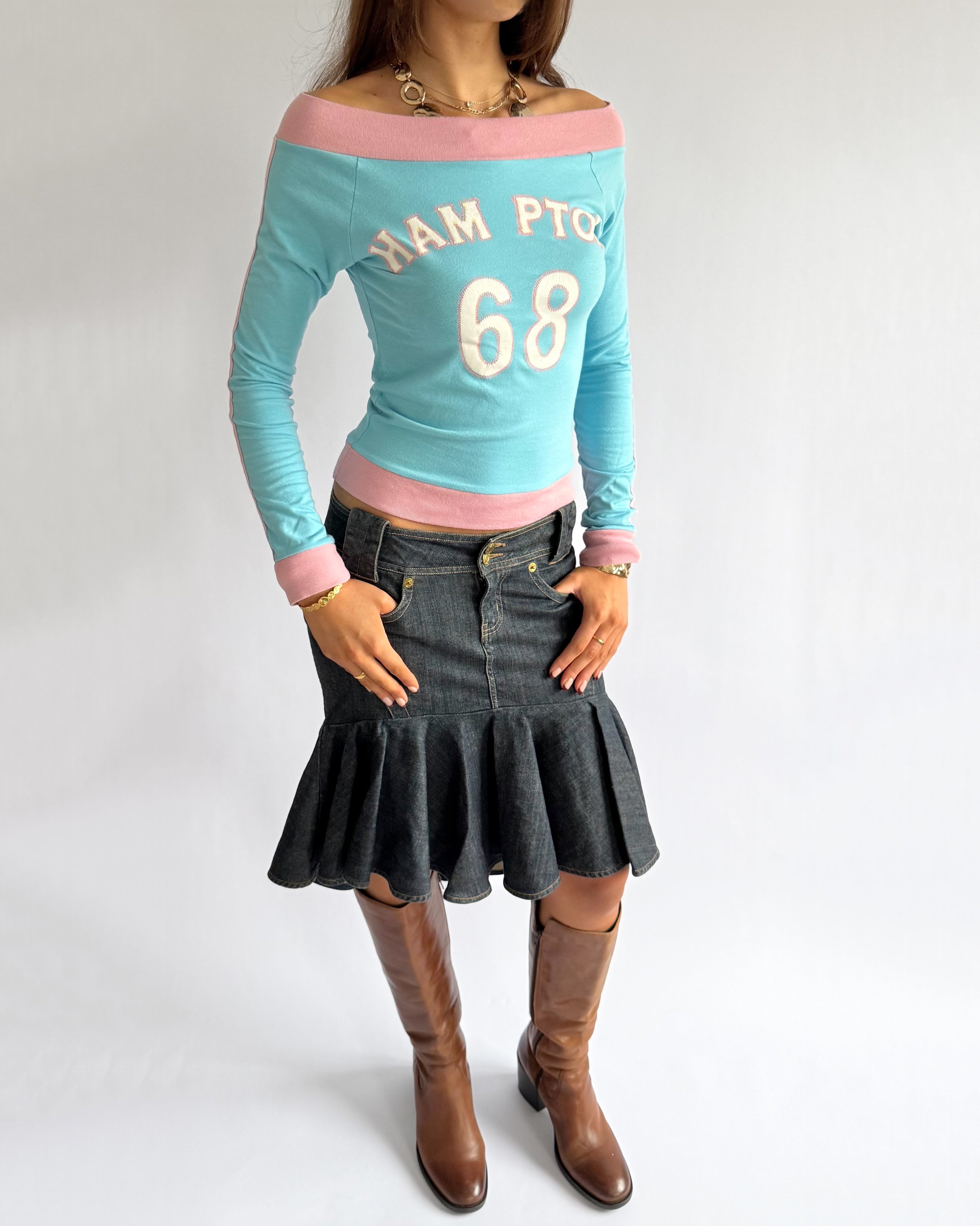 Denim Fishtail Midi Skirt - Size S