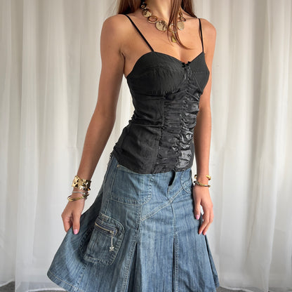 90s Denim Midi Skirt - Size S